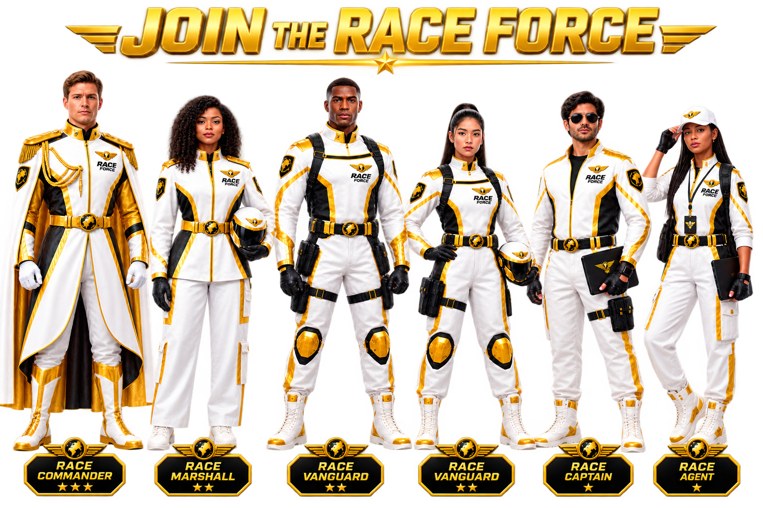 Join The Race Force — Race Commander, Marshall, Vanguard, Captain, Agent
